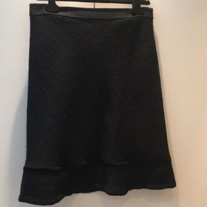 Wool Crepe Black Skirt